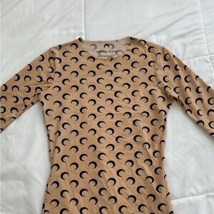 Marine Serre Tan and Black Crescent Moon Top
